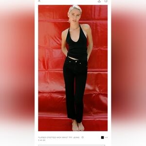 NWOT Zara Black Mid-Rise Straight Leg Stretch Jeans Size 2